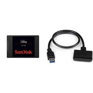 SanDisk - SDSSDH3-2T00-G25 Ultra 3D NAND 2TB Internal SSD Black & StarTech USB3S2SAT3CB SATA to USB Cable USB 3.0 to 2.5” SATA III Hard Drive Adapter External Converter for SSD/HDD
