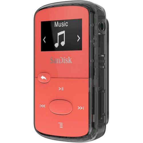샌디스크 SanDisk 8GB Clip Jam MP3 Player, Red - microSD card slot and FM Radio - SDMX26-008G-G46R