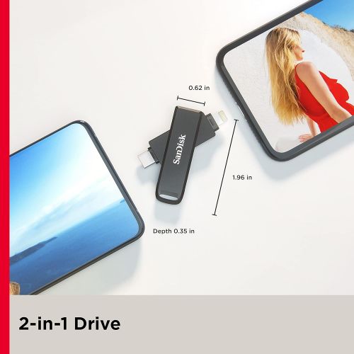 샌디스크 SanDisk 256GB iXpand Flash Drive Luxe for iPhone and USB Type-C Devices - SDIX70N-256G-GN6NE