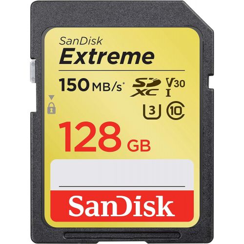 샌디스크 SanDisk 128GB Extreme SDXC UHS-I Memory Card - 150MB/s, C10, U3, V30, 4K UHD, SD Card - SDSDXV5-128G-GNCIN