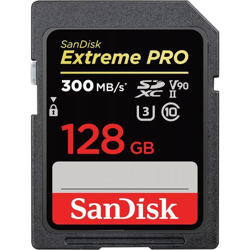 샌디스크 SanDisk 128GB Extreme PRO SDXC UHS-II Memory Card - C10, U3, V90, 8K, 4K, Full HD Video, SD Card - SDSDXDK-128G-GN4IN