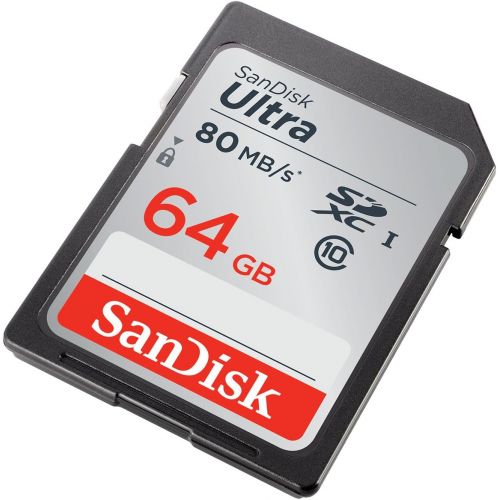 샌디스크 SanDisk Ultra 64GB Class 10 SDXC UHS-I Memory Card up to 80MB/s (SDSDUNC-064G-GN6IN) & Case Logic DCB-304 Compact System/Hybrid Camera Case (Black)