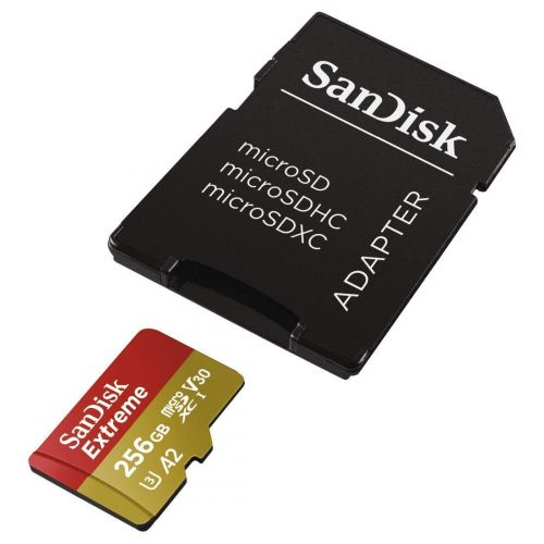샌디스크 SanDisk 256GB Micro SDXC Memory Card Extreme Works with GoPro Hero 7 Black, Silver, Hero7 White UHS-1 U3 A2 with (1) Everything But Stromboli (TM) 3.0 MicroSD Card Reader