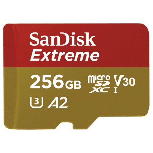 샌디스크 SanDisk 256GB Micro SDXC Memory Card Extreme Works with GoPro Hero 7 Black, Silver, Hero7 White UHS-1 U3 A2 with (1) Everything But Stromboli (TM) 3.0 MicroSD Card Reader