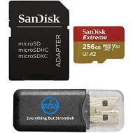 SanDisk 256GB Micro SDXC Memory Card Extreme Works with GoPro Hero 7 Black, Silver, Hero7 White UHS-1 U3 A2 with (1) Everything But Stromboli (TM) Micro Card Reader