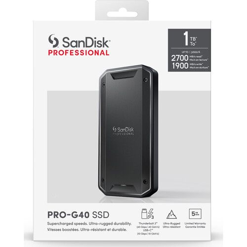  SanDisk Professional 1TB PRO-G40 SSD Thunderbolt 3 Portable SSD