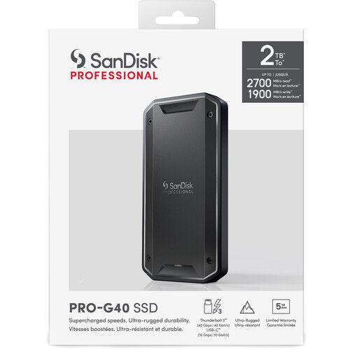  SanDisk Professional 2TB PRO-G40 SSD Thunderbolt 3 Portable SSD