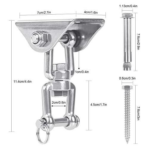  Besuchen Sie den SanGlory-Store SanGlory 450KG Kapazitat Deckenhaken Hangesessel, Edelstahl Hangematten Haken Schaukel Haken mit 4 Schraube fuer Beton Holz Stuhl Sandsack, Sling Trainer, Yoga Boxsack und mehr(360°