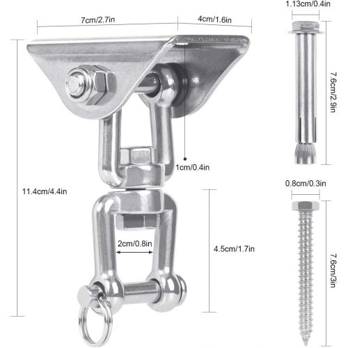  Besuchen Sie den SanGlory-Store SanGlory 450KG Kapazitat Deckenhaken Hangesessel, Edelstahl Hangematten Haken Schaukel Haken mit 4 Schraube fuer Beton Holz Stuhl Sandsack, Sling Trainer, Yoga Boxsack und mehr(360°