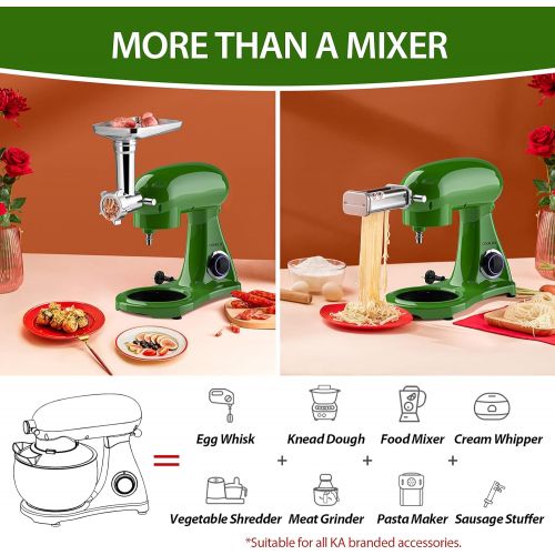  SanLidA All-Metal COOKLEE Stand Mixer, 800W 8.5-Qt. Kitchen Mixer 10+1 Speeds with Dishwasher-Safe Dough Hooks, Flat Beaters, Whisk & Pouring Shield, SM-1522NM, Leprechauns Green