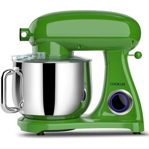  SanLidA All-Metal COOKLEE Stand Mixer, 800W 8.5-Qt. Kitchen Mixer 10+1 Speeds with Dishwasher-Safe Dough Hooks, Flat Beaters, Whisk & Pouring Shield, SM-1522NM, Leprechauns Green