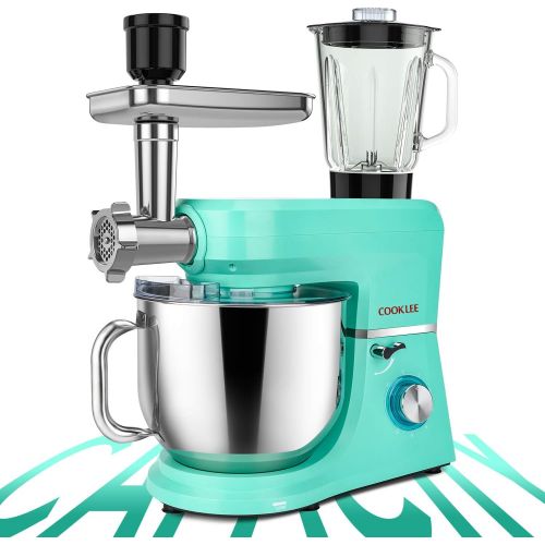  [아마존베스트]SanLidA 6-IN-1 Stand Mixer, 9.5 Qt. Multifunctional Electric Kitchen Mixer with 9 Accessories for Most Home Cooks, SM-1507BM, Mojito Green