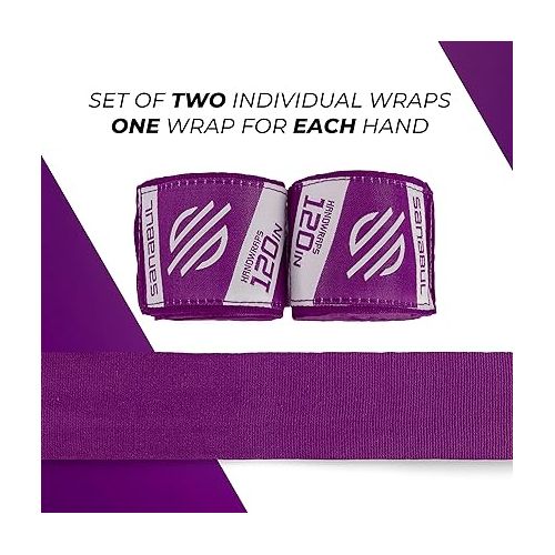  Sanabul Elastic 120 Inch Boxing Hand Wraps | Kickboxing Handwraps for Boxing Gloves for Men, Women, and Kids | Muay Thai MMA Hand Wraps