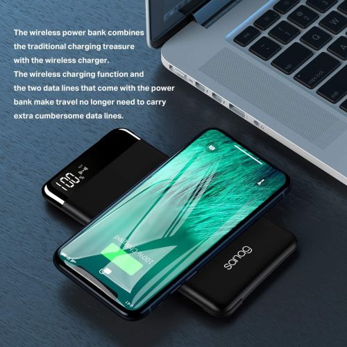  [아마존 핫딜]  [아마존핫딜]Sanag Wireless Portable Charger, Portable Charger, SANAG 10000mAh External Battery Pack, Type-C, QC 2.0 Ports and LED Displaly, Power Bank for iPhone, iPad, Samsung and More