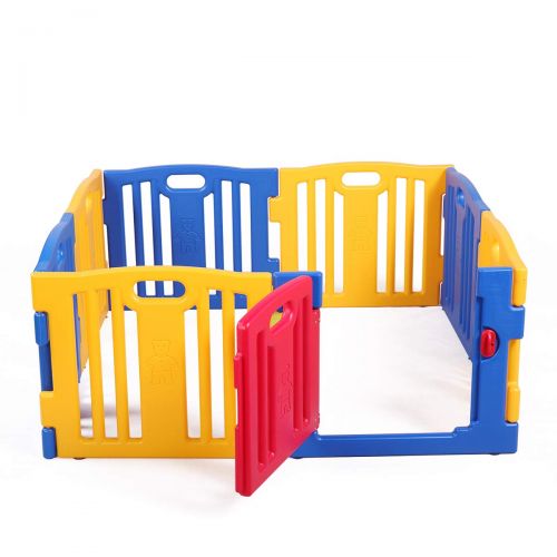  [아마존베스트]LAZYMOON Baby Playpen 8 Panel Foldable Kids Safety Play Center Fence Indoor Outdoor