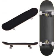 Sandinrayli Double Kick-Tail Complete Skateboard 7-Ply Canadian Maple Wood Deck, for Professionals, Amateurs or Beginners