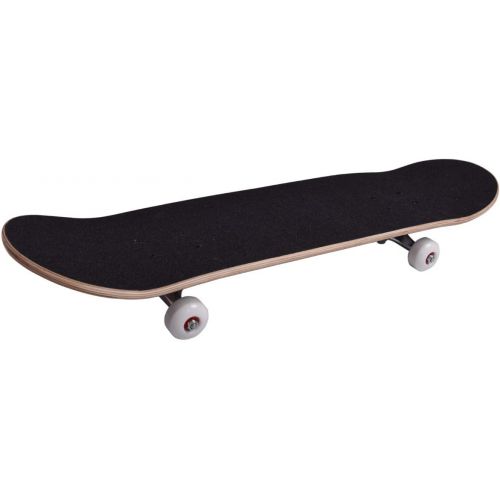  Sandinrayli Double Kick-Tail Complete Skateboard 7-Ply Canadian Maple Wood Deck, for Professionals, Amateurs or Beginners