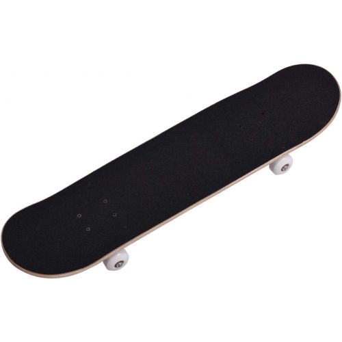  Sandinrayli Double Kick-Tail Complete Skateboard 7-Ply Canadian Maple Wood Deck, for Professionals, Amateurs or Beginners