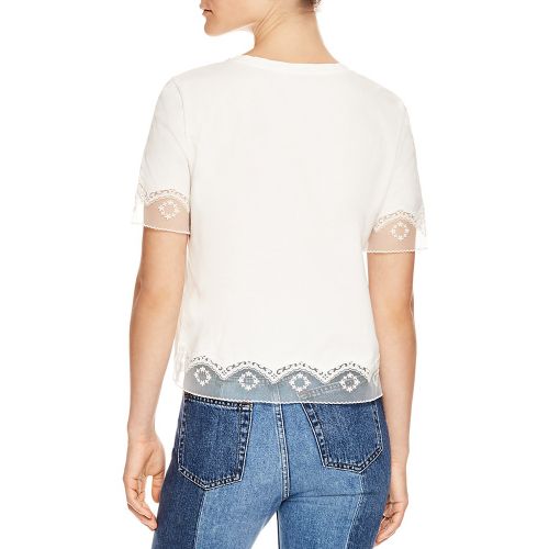  Sandro Aida Lace-Detail Tee