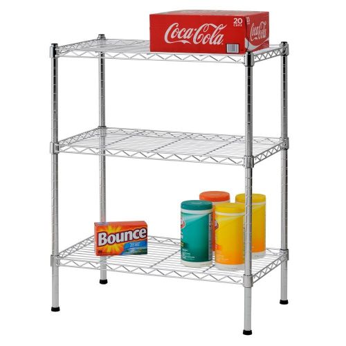  Sandusky WS241430 Wire Shelving, 24 Width x 30 Height x 14 Depth, 3 Shelves, Chrome, 3-Pack with Dust Wipe Cloth