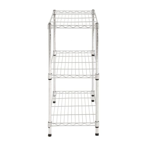  Sandusky WS241430 Wire Shelving, 24 Width x 30 Height x 14 Depth, 3 Shelves, Chrome, 3-Pack with Dust Wipe Cloth