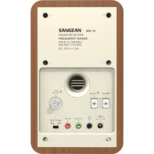  Sangean WR-16 AM/FM/Bluetooth/USB Phone Charging Wooden Cabinet Radio and Sangean WR-15WL AM/FM Table Top Wooden Radio, Walnut