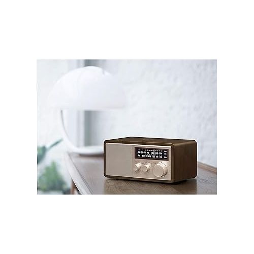  Sangean WR-16SE AM/FM/Bluetooth/Aux-in/USB Phone Charging 45th Anniversary Special Edition Wooden Cabinet Radio (Dark Walnut with Rose Gold)