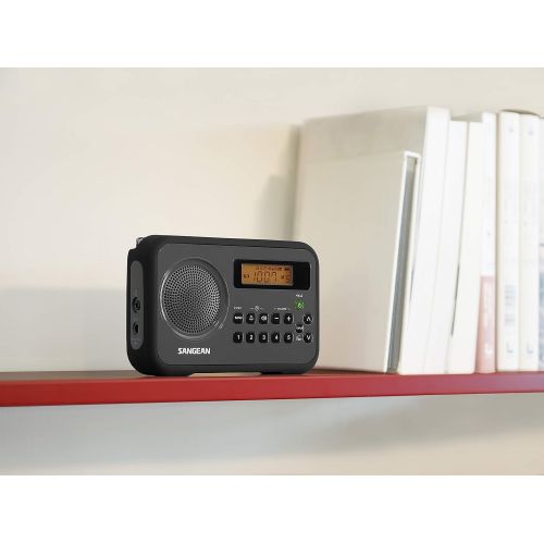  [아마존베스트]Sangean PR-D18BK AM/FM/Portable Digital Radio with Protective Bumper (Gray/Black)