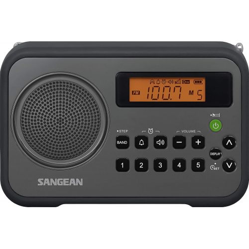  [아마존베스트]Sangean PR-D18BK AM/FM/Portable Digital Radio with Protective Bumper (Gray/Black)