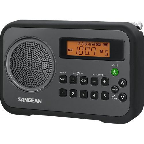  [아마존베스트]Sangean PR-D18BK AM/FM/Portable Digital Radio with Protective Bumper (Gray/Black)