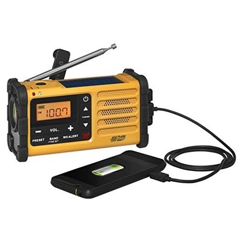  [아마존베스트]Sangean MMR-88 AM/FM/Weather+Alert Emergency Radio. Solar/Hand Crank/USB/Flashlight, Siren, Smartphone Charger