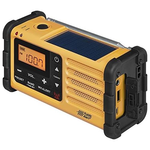  [아마존베스트]Sangean MMR-88 AM/FM/Weather+Alert Emergency Radio. Solar/Hand Crank/USB/Flashlight, Siren, Smartphone Charger