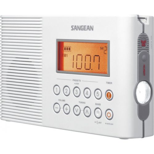  Sangean H201 Portable AM/FM/Weather Alert Digital Tuning Waterproof Shower Radio & ADP-H202 Switching Power AC Adapter for Models H201, H202, H205 and H200: Home Audio & Theater