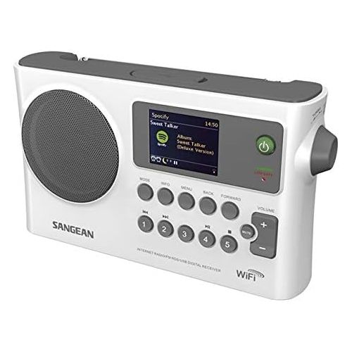  Sangean WFR-28 Internet Radio/FM-RBDS/USB/Network Music Player Digital Receiver with Color Display Gray/White