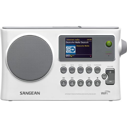  Sangean WFR-28 Internet Radio/FM-RBDS/USB/Network Music Player Digital Receiver with Color Display Gray/White