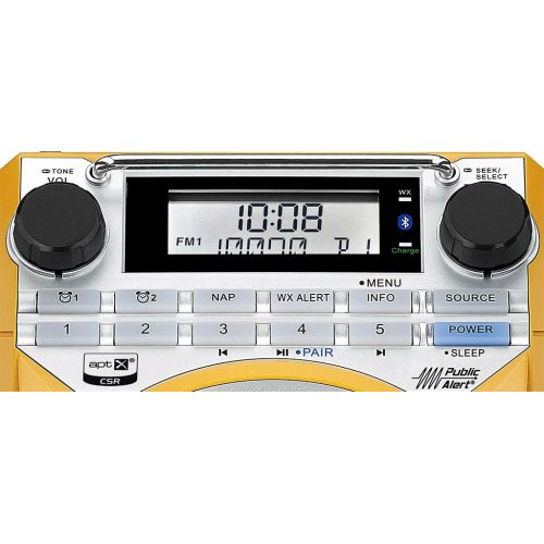  Sangean U4 AMFM-RBDSWeather AlertBluetoothAux-In Ultra Rugged Rechargeable Digital Tuning Radio