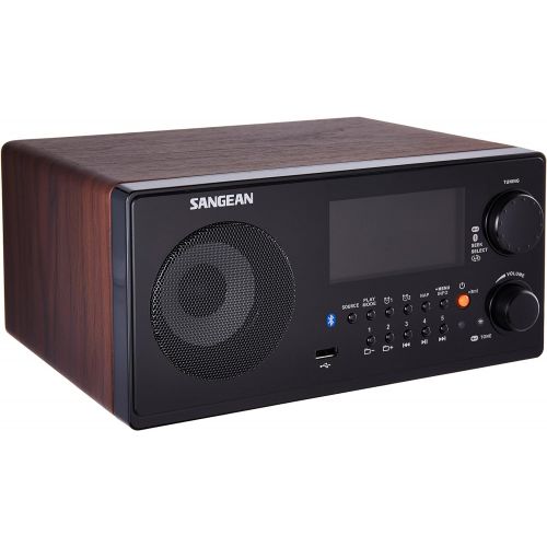  Sangean WR-22WL AMFM-RDSBluetoothUSB Table-Top Digital Tuning Receiver (Dark Walnut)