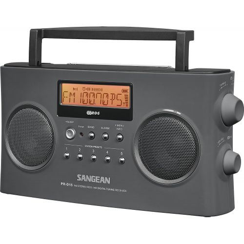  Sangean PR-D15 FM-StereoAM Rechargeable Portable Radio with Handle (Gray)