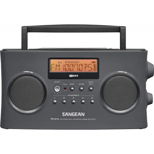  Sangean PR-D15 FM-StereoAM Rechargeable Portable Radio with Handle (Gray)