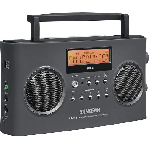  Sangean PR-D15 FM-StereoAM Rechargeable Portable Radio with Handle (Gray)