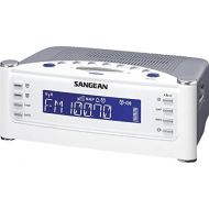 Sangean AMFM Radio Atomic Clock with Humane Waking System and Large LCD Display, Alarm with Snooze Features, Aux Input