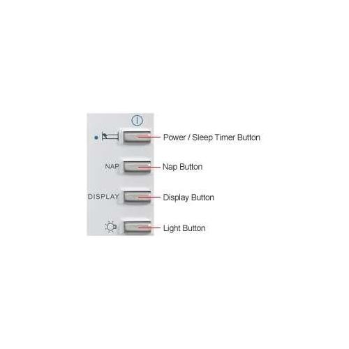  Sangean AMFM Radio Atomic Clock with Humane Waking System and Large LCD Display, Alarm with Snooze Features, Aux Input