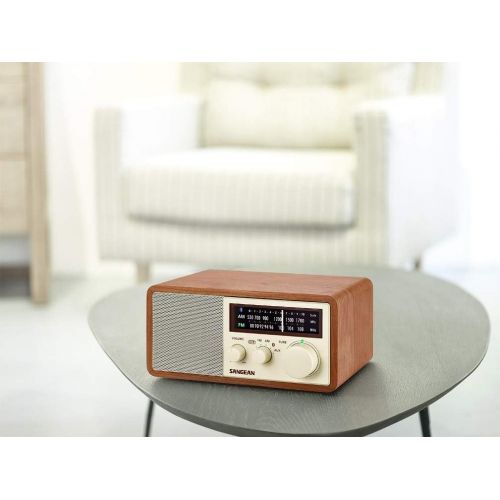  Sangean WR-16 AMFM Bluetooth Wooden Cabinet Radio - Walnut