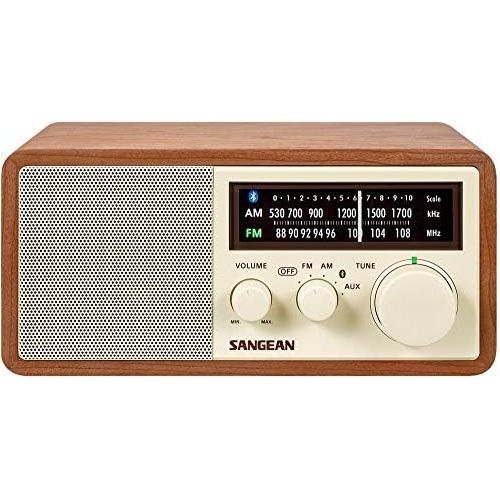  Sangean WR-16 AMFM Bluetooth Wooden Cabinet Radio - Walnut