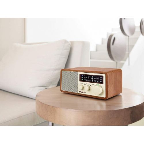  Sangean WR-16 AMFM Bluetooth Wooden Cabinet Radio - Walnut