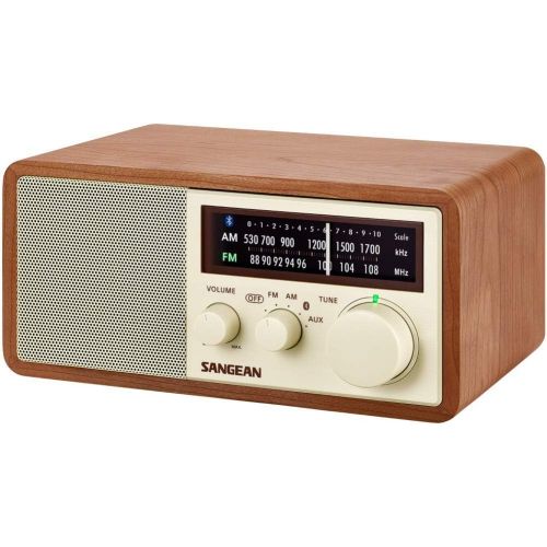  Sangean WR-16 AMFM Bluetooth Wooden Cabinet Radio - Walnut