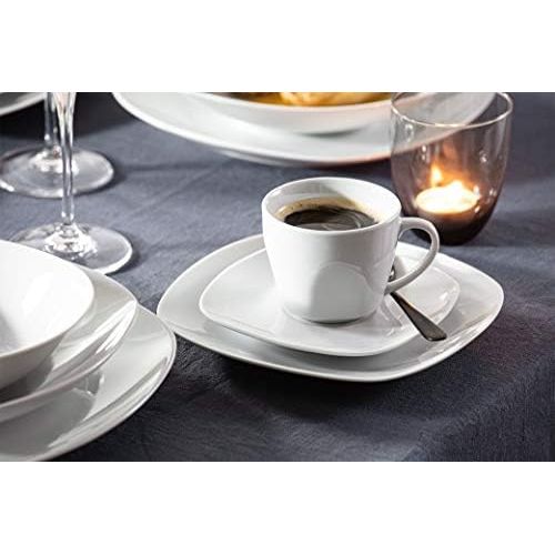  Sanger Kaffeetassen Set Bilgola aus Porzellan 6er Set | Bestehend aus Tassen und Untertassen | Fuellmenge 175 ml | Perfekt aufeinander abgestimmtes Set