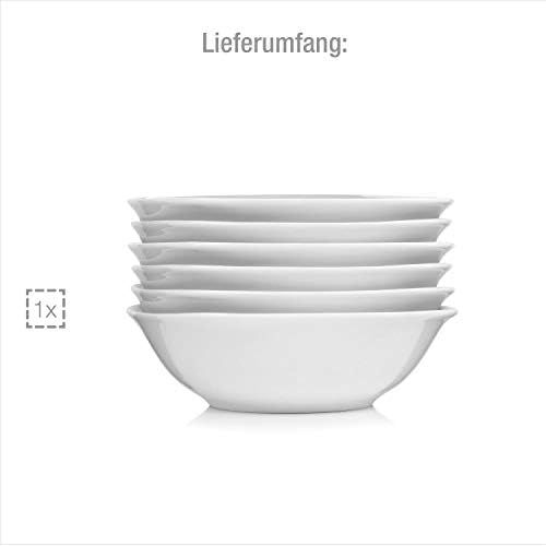  Sanger Mueslischalen Bilgola aus Porzellan 6er Set | Fuer 6 Personen | Durchmesser Mueslischale 15 cm | EIN modernes Set fuer stilbewusste Geniesser