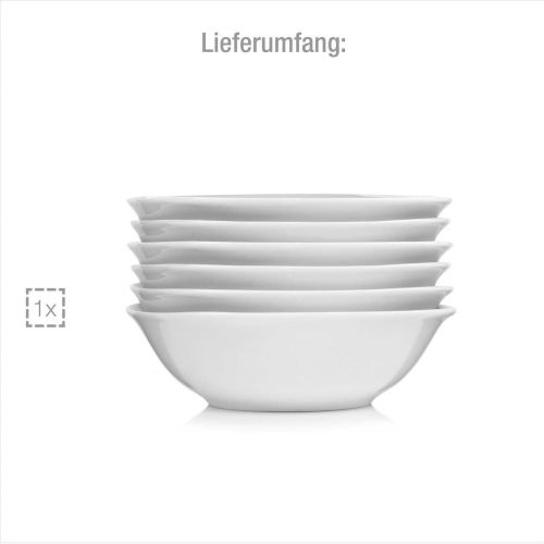  Sanger Mueslischalen Bilgola aus Porzellan 6er Set | Fuer 6 Personen | Durchmesser Mueslischale 15 cm | EIN modernes Set fuer stilbewusste Geniesser