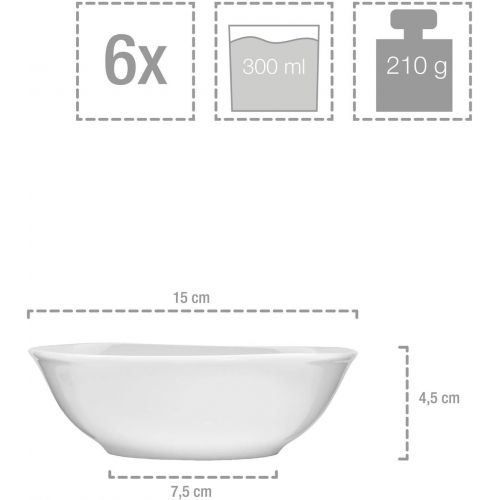  Sanger Mueslischalen Bilgola aus Porzellan 6er Set | Fuer 6 Personen | Durchmesser Mueslischale 15 cm | EIN modernes Set fuer stilbewusste Geniesser